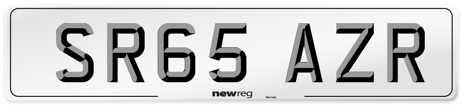 SR65 AZR Number Plate from New Reg